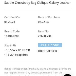 Christian Dior saddle bag